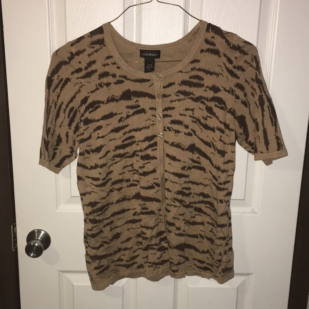 Lane Bryant short sleeve half button cardigan